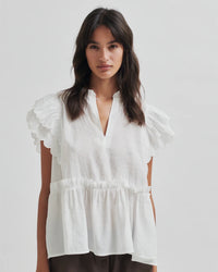 Second Female Terra Frill Top - white