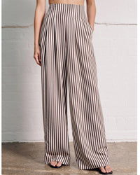 Vivere Nellie Trousers - Brown/Cream Stripe