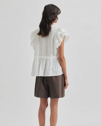 Second Female Terra Frill Top - white
