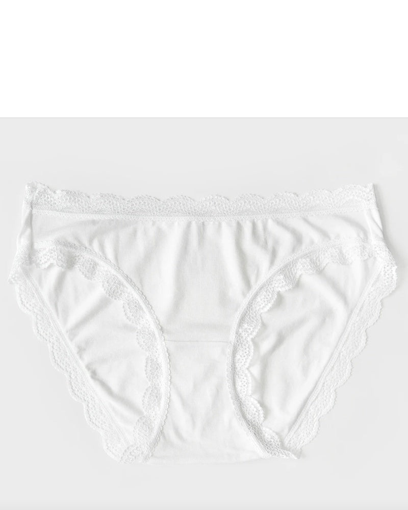 Stripe and Stare Knickers - White