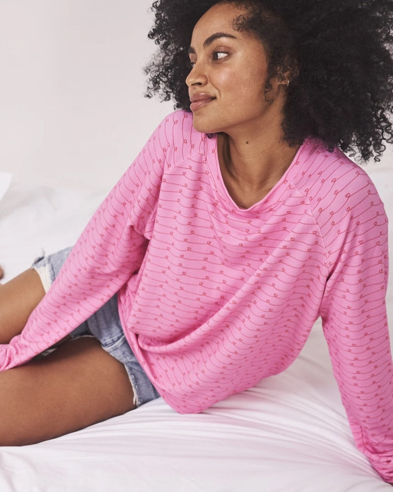 Stripe and Stare Sweatshirt - Pink Intertwined