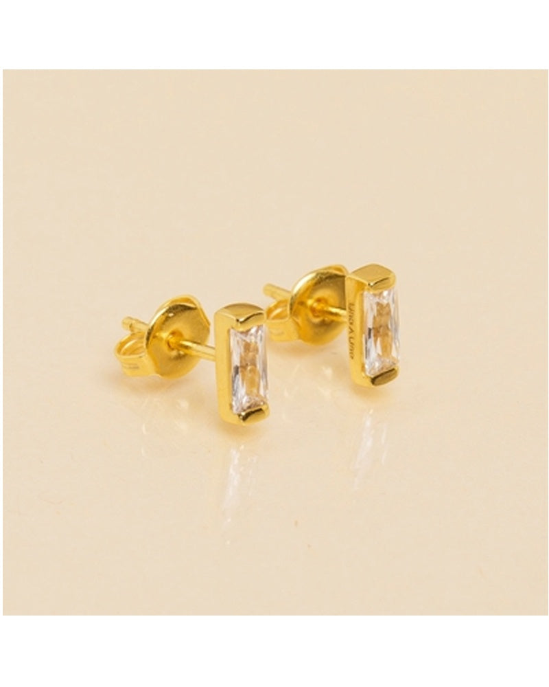 Une a Une Crystal Stud Earrings - Crystal