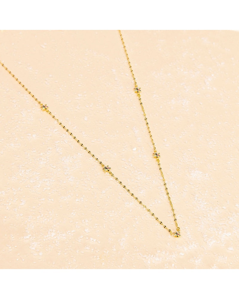 Une a Une Mini Starburst Necklace - Black Multi