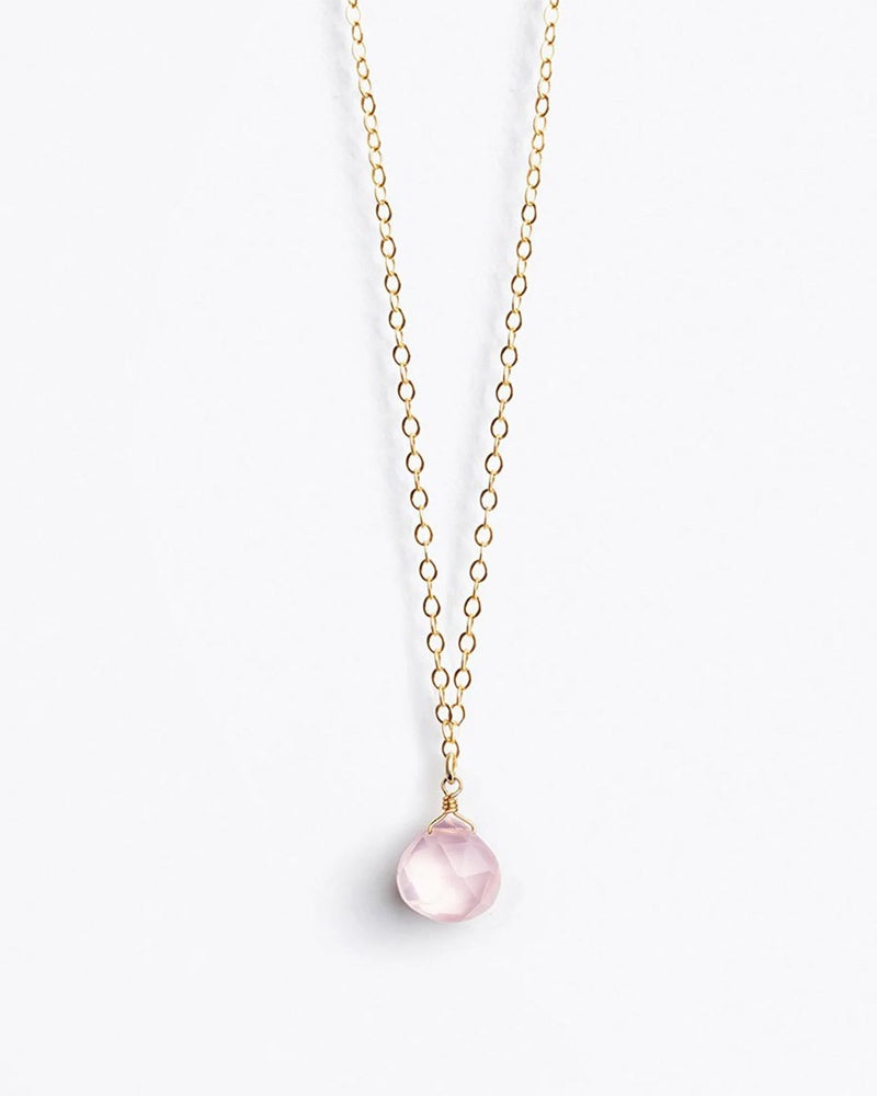 Wanderlustlife Gold Chain Necklace - Rose Quartz