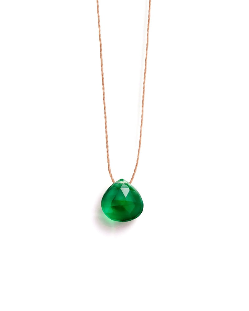 Wanderlustlife Fine Cord Necklace - Green Onyx