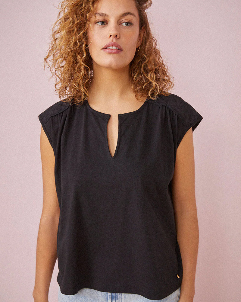 Des Petits Hauts Hemette Tee - Black