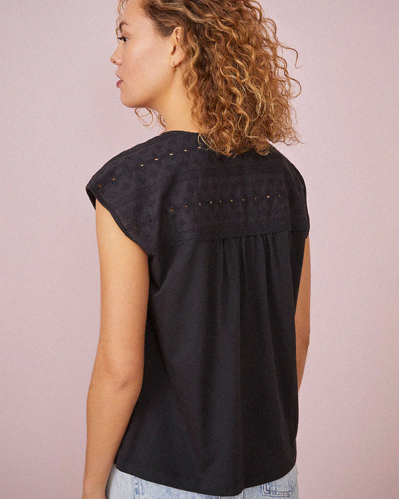 Des Petits Hauts Hemette Tee - Black