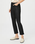 Paige Cindy Crop Straight Jeans - Coated Black Fog Luxe