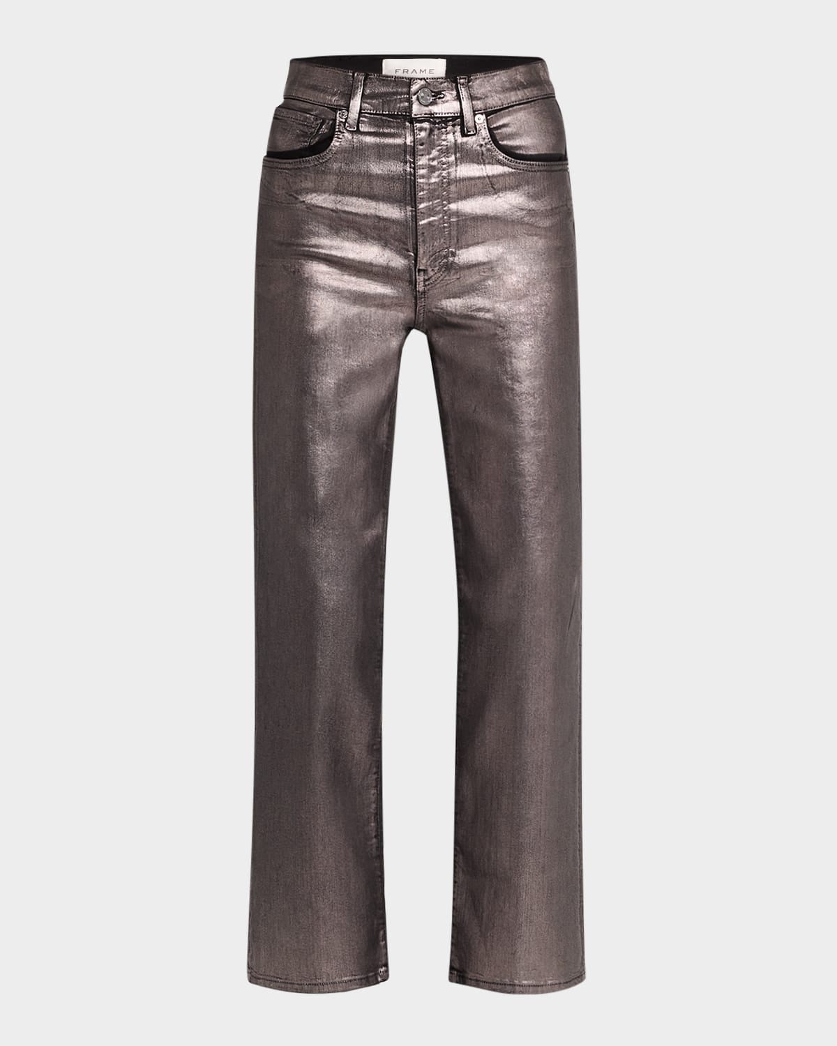 Frame Le Sleek Straight Jeans - Gunmetal Chrome