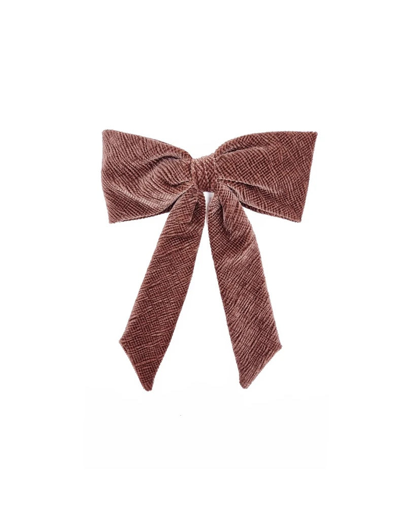 Nooki Crinkle Velvet Bow - Dusty Pink