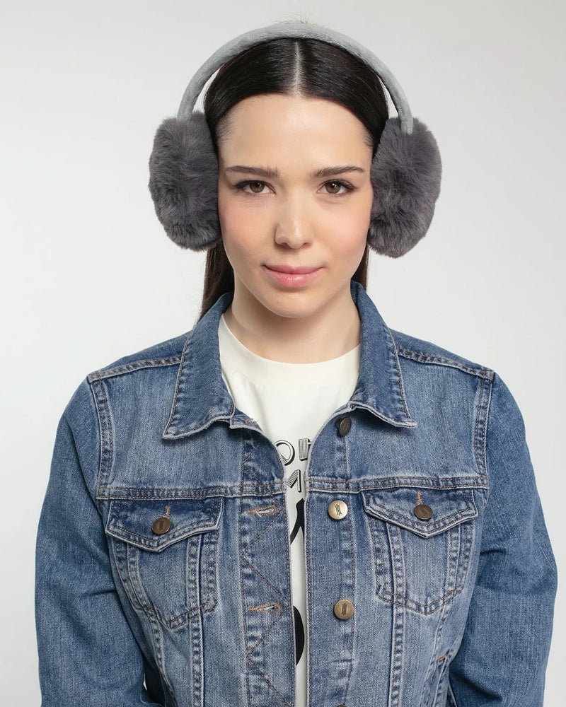 Nooki Edie Faux Fur Earmuffs - Grey