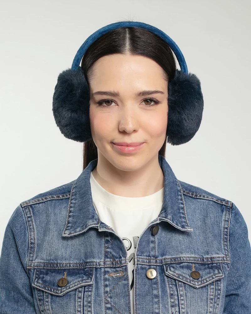 Nooki Edie Faux Fur Earmuffs - Petrol