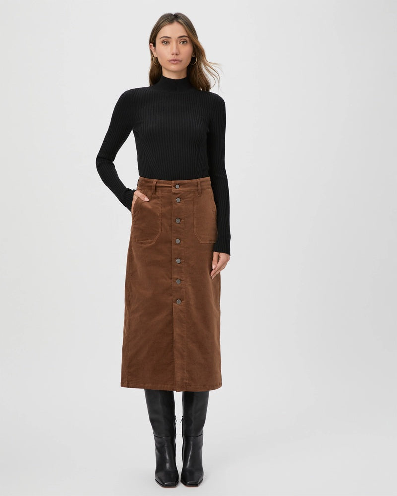 Paige Meadow Midi Skirt - Maple Brown