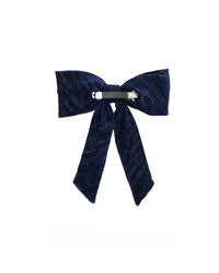 Nooki Crinkle Velvet Bow - Navy