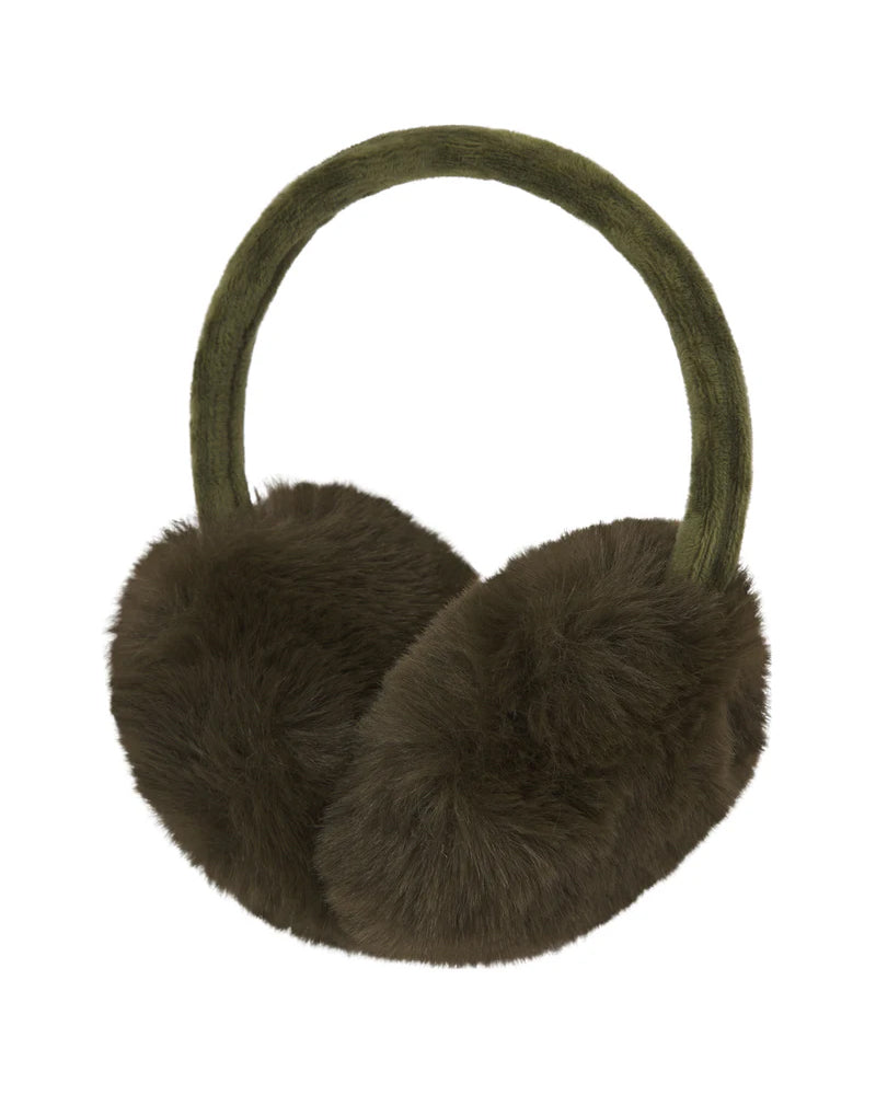 Nooki Edie Faux Fur Earmuffs - Olive