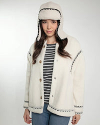 Nooki Poppy Borg Jacket - Cream