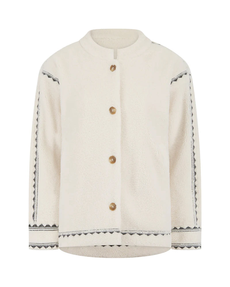 Nooki Poppy Borg Jacket - Cream