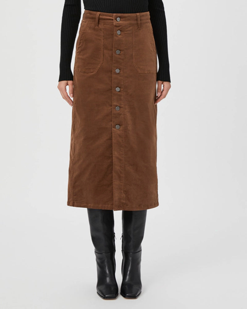 Paige Meadow Midi Skirt - Maple Brown