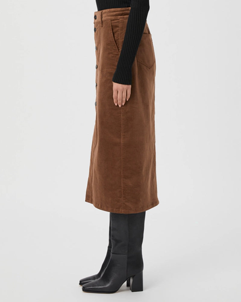 Paige Meadow Midi Skirt - Maple Brown