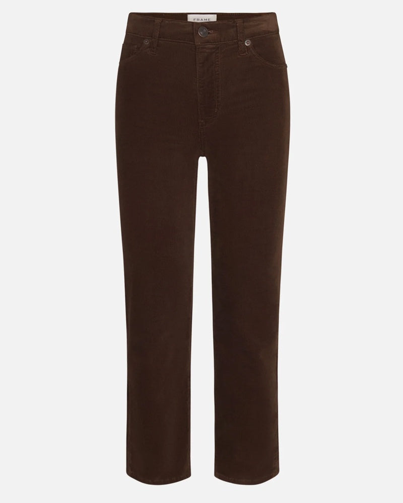 Frame Le Sleek Straight Corduroy Jeans - Chocolate