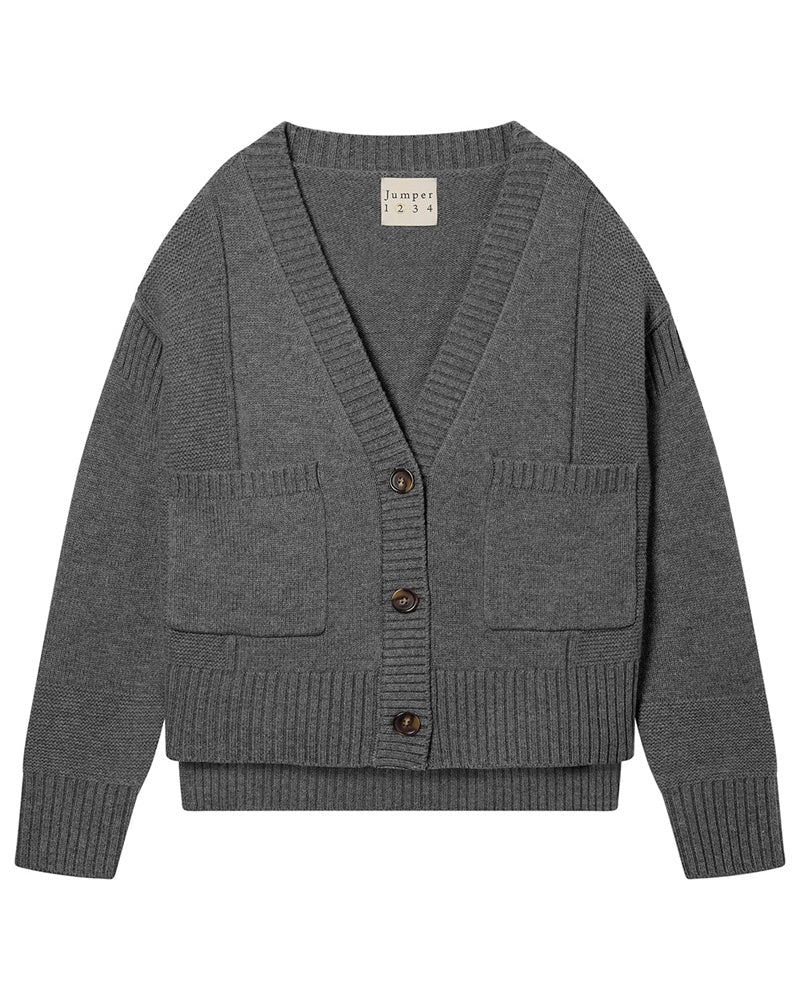 Jumper 1234 Guernsey Cardigan - Iron