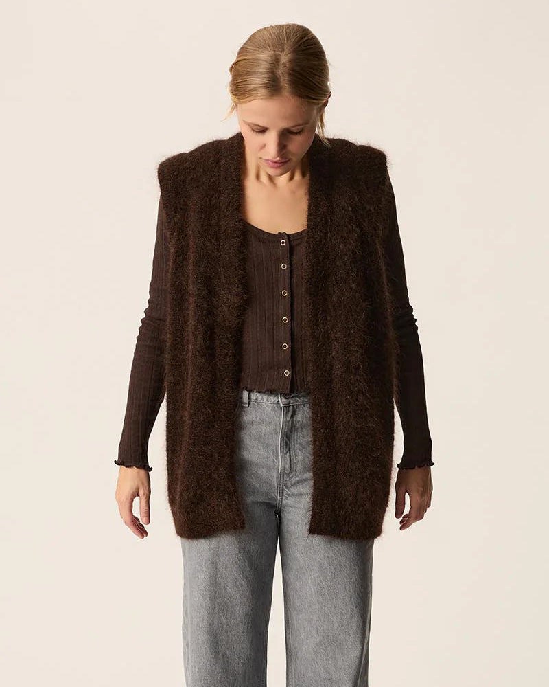 Des Petits Hauts Alvine Cardigan - Coffee
