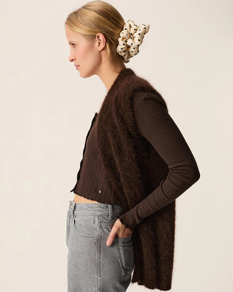 Des Petits Hauts Alvine Cardigan - Coffee