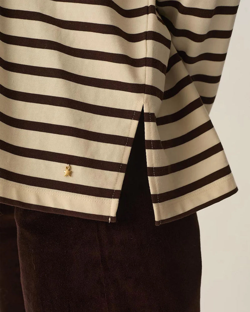 Des Petits Hauts Filly Top - Ecru/Coffee