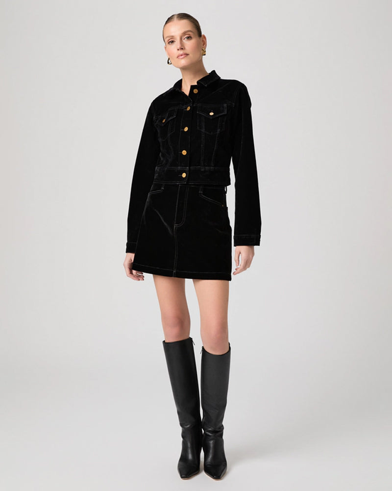 Paige Janelle Skirt - Onyx Velvet