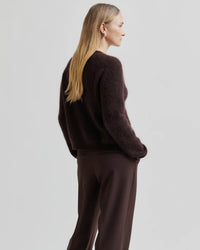 Second Female Andrea Rib L/S Cardigan - Chocolate Plum