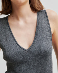 Second Female Bright Knit Top - Gunmetal