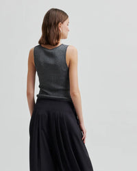 Second Female Bright Knit Top - Gunmetal