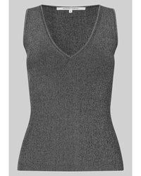 Second Female Bright Knit Top - Gunmetal