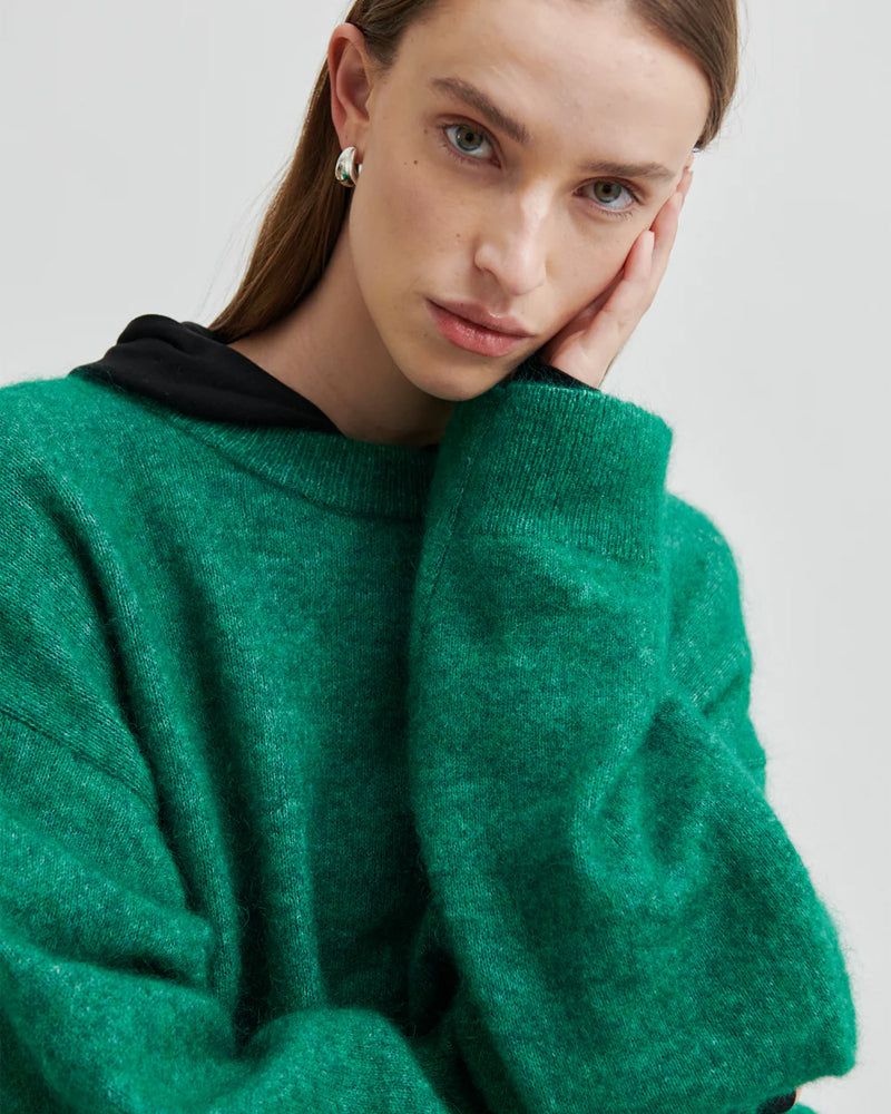 Second Female Brook Knit Drop Shoulder O-Neck - Lush Meadow