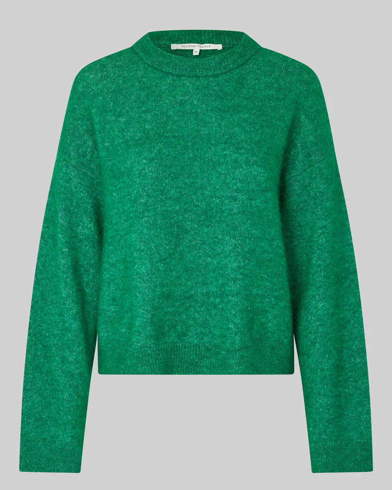 Second Female Brook Knit Drop Shoulder O-Neck - Lush Meadow