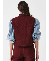 Seventy and Mochi Quilted Pablo Vest - Mulberry