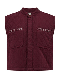 Seventy and Mochi Quilted Pablo Vest - Mulberry