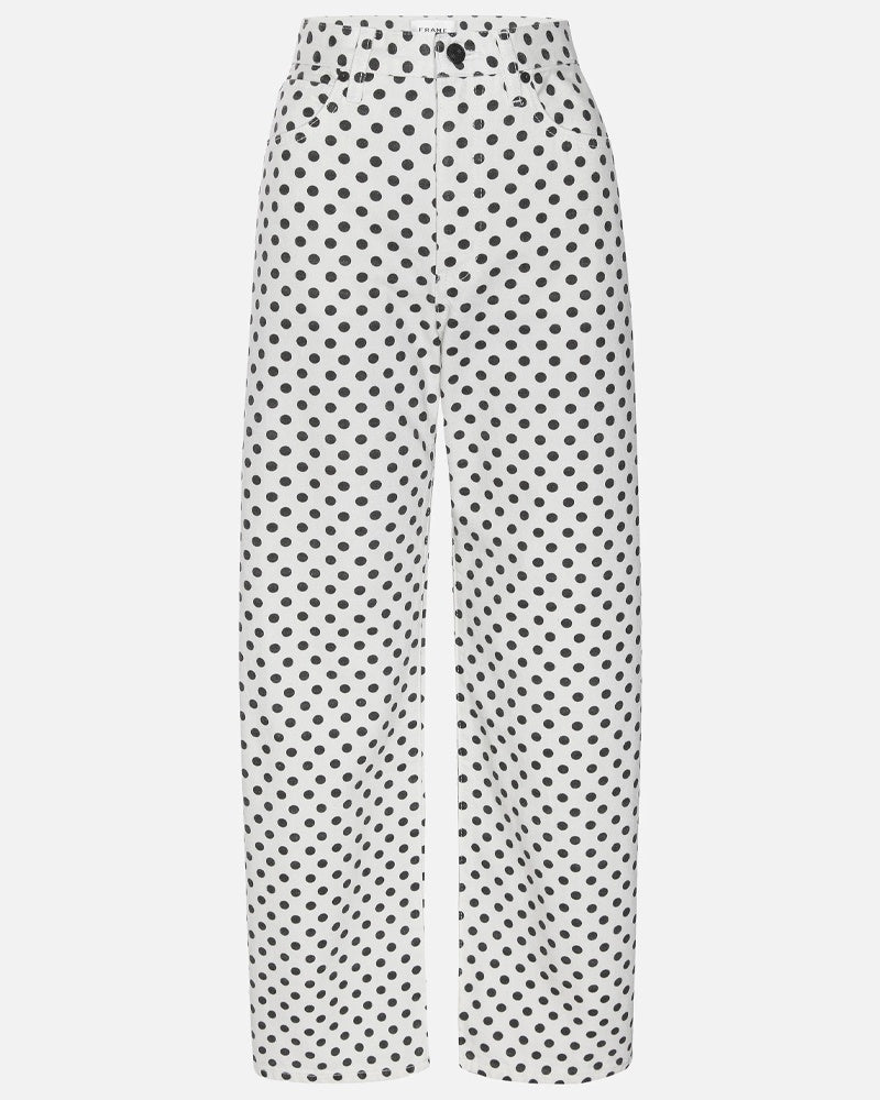Frame Bow Crop Jeans - Polka Dot