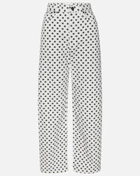 Frame Bow Crop Jeans - Polka Dot