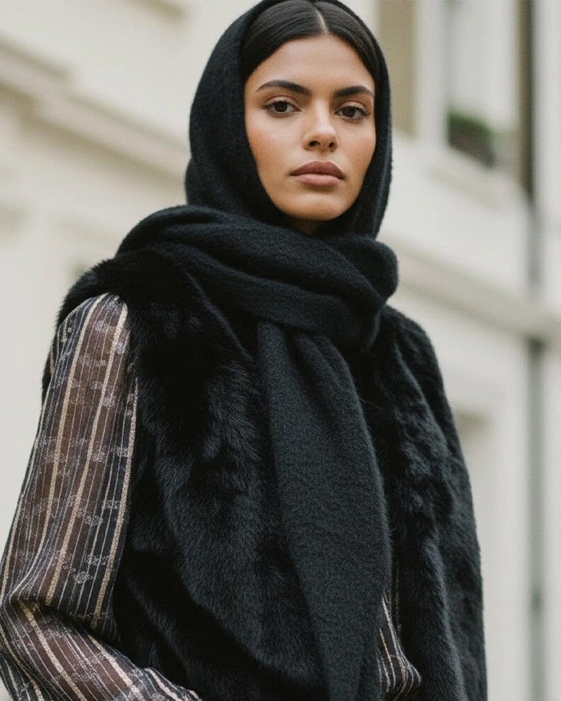 Nooki Baldwin Hooded Scarf - Black