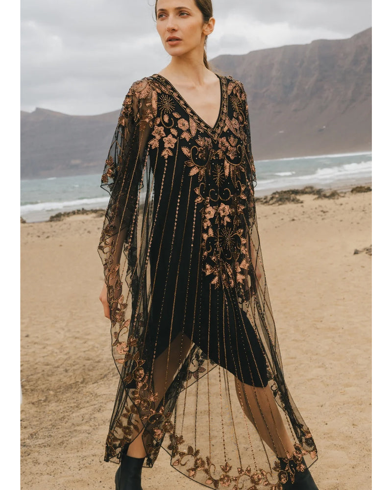 Traffic People Talitha Kaftan Dress - Black