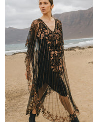 Traffic People Talitha Kaftan Dress - Black