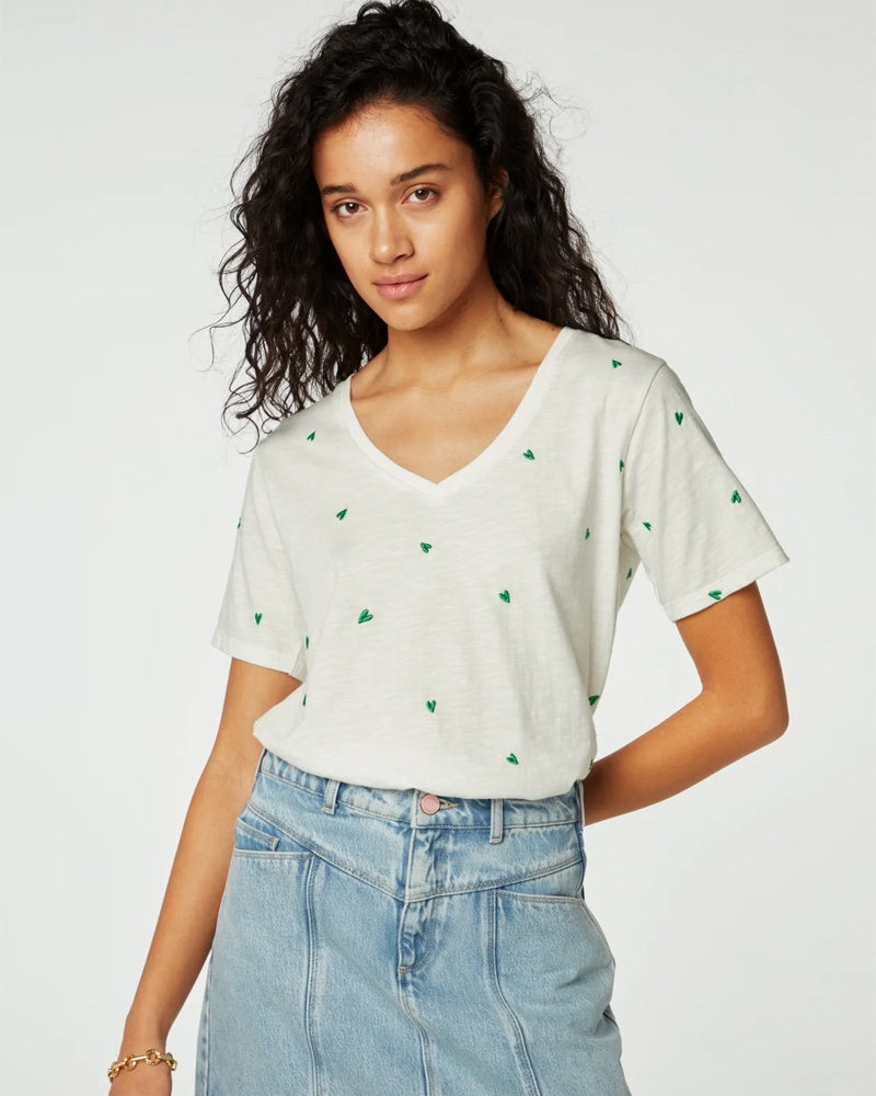 Fabienne Chapot Phil V-neck T-Shirt - Green Hearts