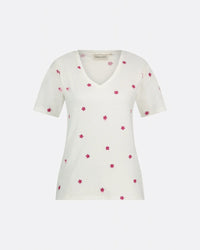 Fabienne Chapot Phill V-neck T-Shirt - White/Pink