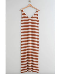 Indi and Cold Dress FG460 - Terracotta Stripe