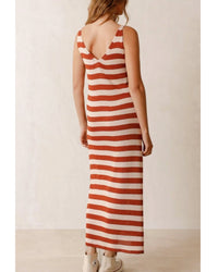 Indi and Cold Dress FG460 - Terracotta Stripe