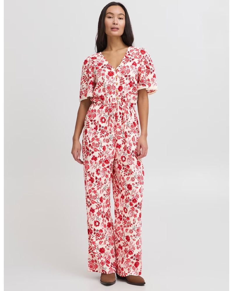 Atelier Reve Iranna Jumpsuit -Red/White