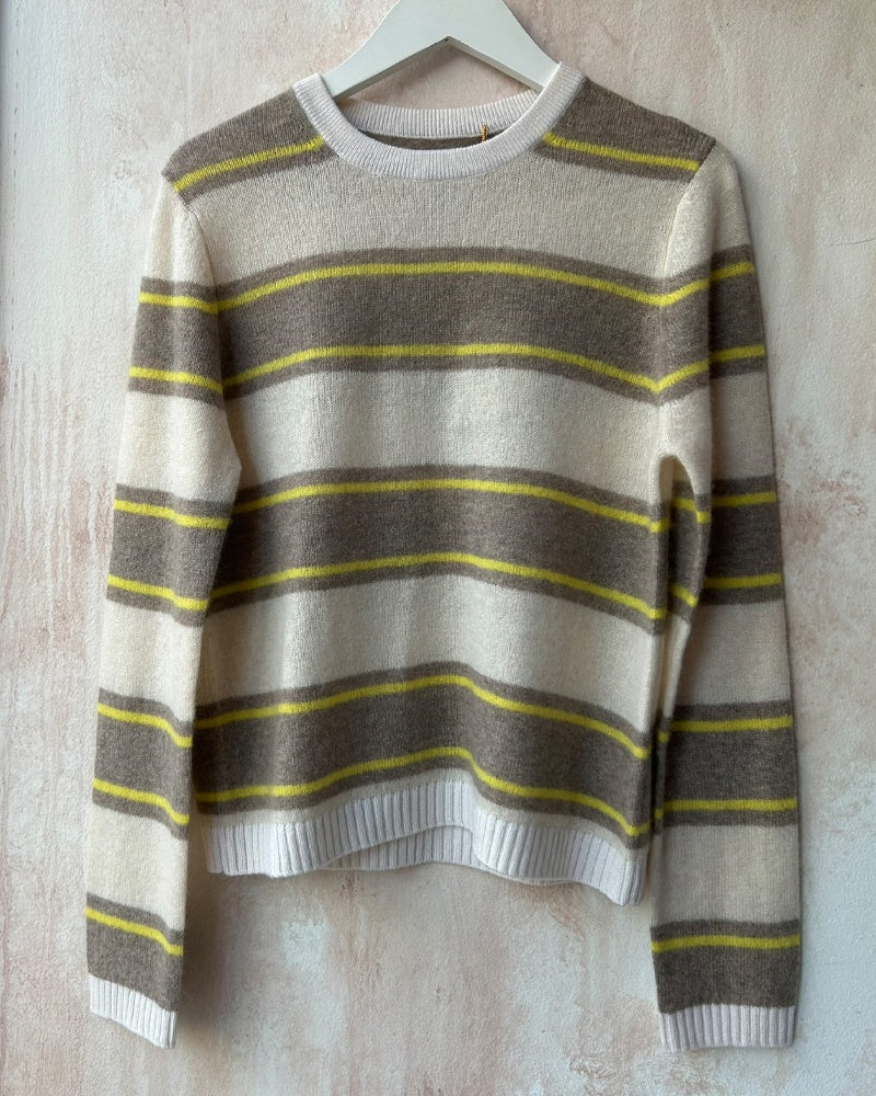 Jumper 1234 Deckchair Stripe Crew - Lily/Light Brown/Yellow