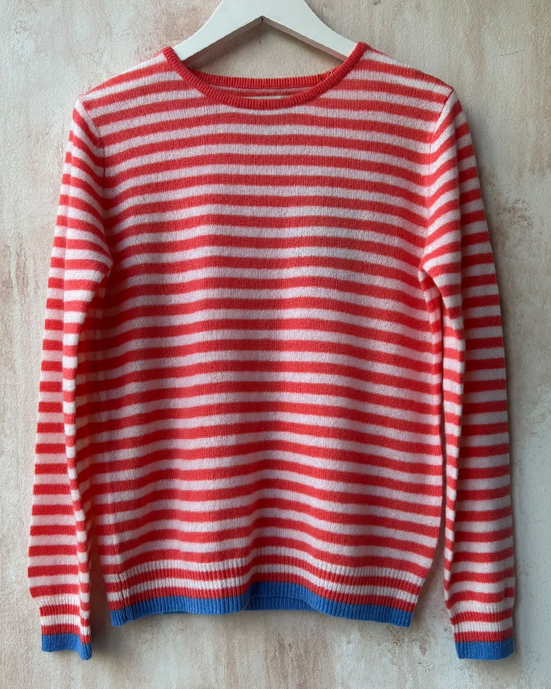 Jumper 1234 Little Stripe Crew Jumper - Cerise/Lily/Skylar