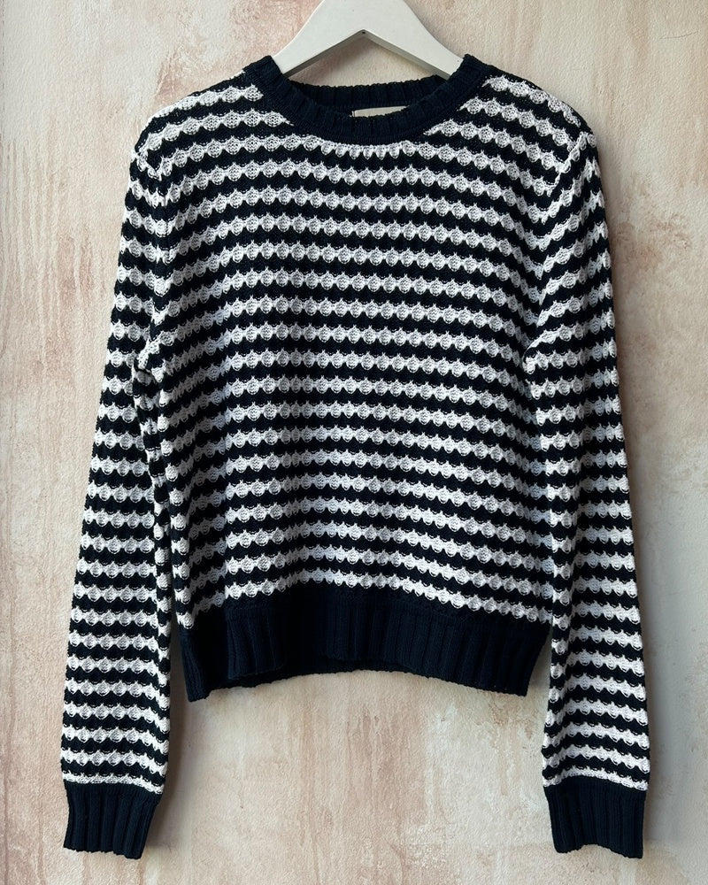 Jumper 1234 Shell Stripe Crew - Navy/White